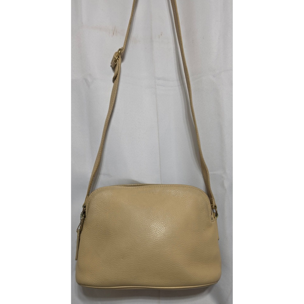 Coach Vintage Beige Pebbled Leather Crossbody Bag Made in Italy N5E-4914